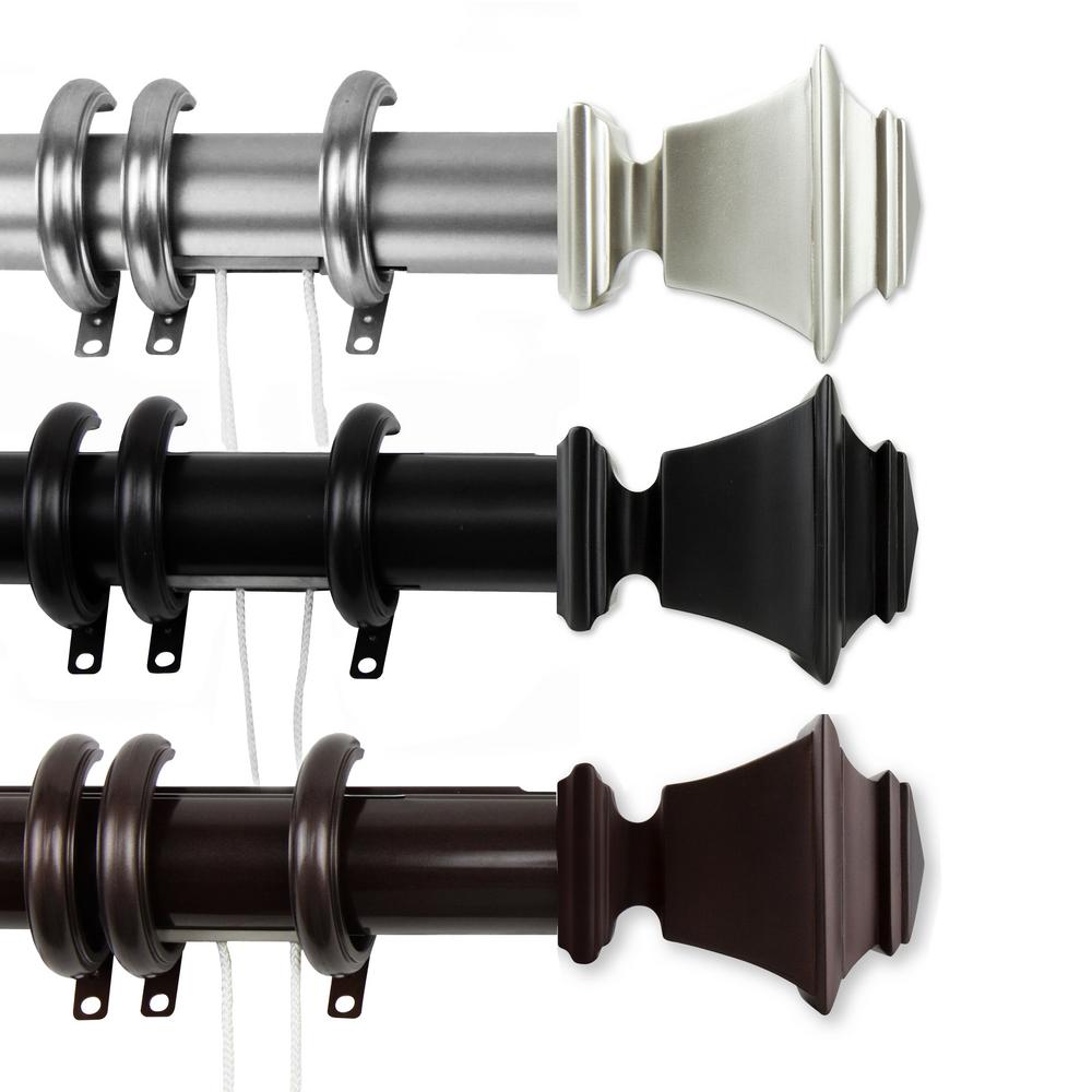 Rod Desyne 84 in. 156 in. Bach Decorative Traverse Rod with Rings in