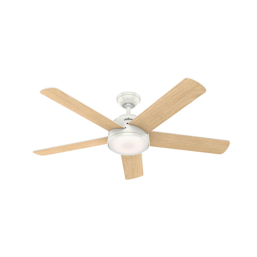 Hunter Romulus 54 In Integrated Led Indoor Fresh White Smart Ceiling Fan With Light Kit And Remote Control