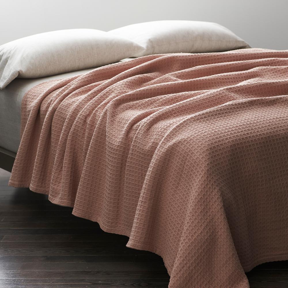The Company Store Rose Quartz Organic Cotton Full Knitted Blanket KO36