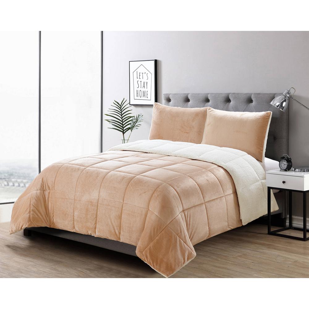 Casual Living Micromink 2 Piece Beige Twin Comforter Set 13338