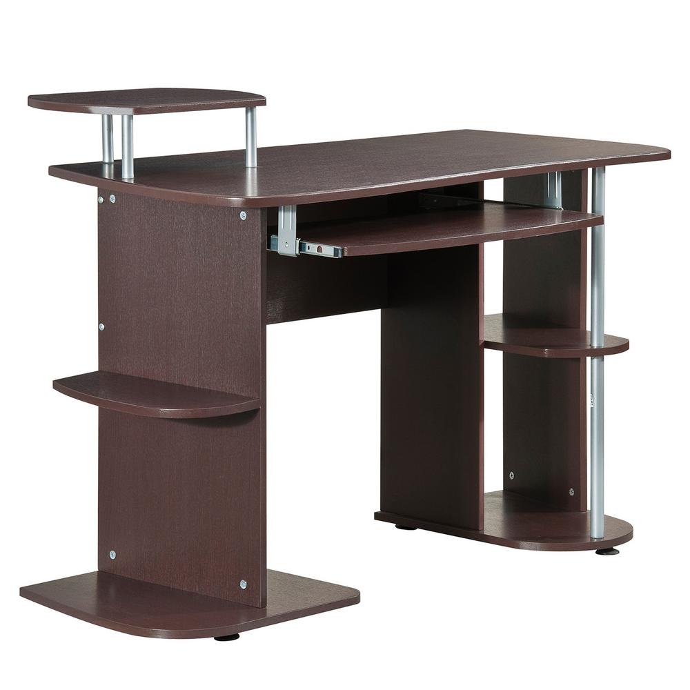 Techni Mobili Chocolate Complete Computer Workstation Desk With