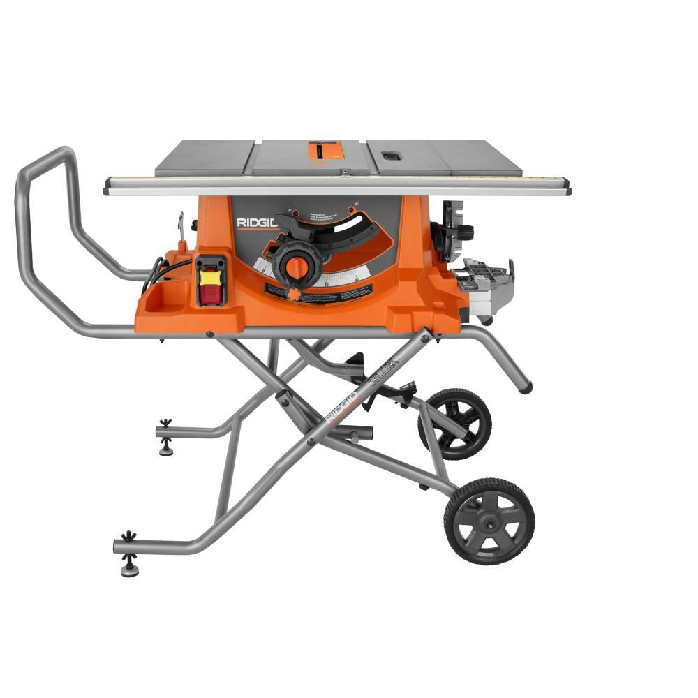 Ridgid 15 Amp Corded 10 In Heavy Duty Portable Table Saw With Stand Ridgid 15 Amp Corded 10 In Heavy Duty Portable Table Saw With Stand