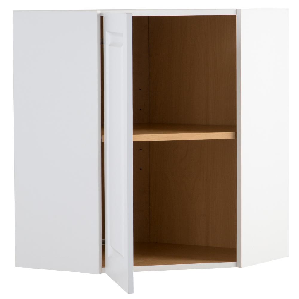 Hampton Bay Benton Assembled 23 6x30x23 6 In Corner Wall Cabinet In White Bt2430c Wh The Home Depot