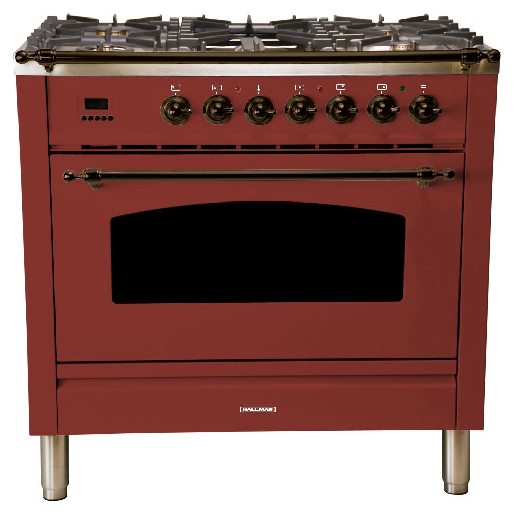 Hallman 36 In 3 55 Cu Ft Single Oven Italian Gas Range With