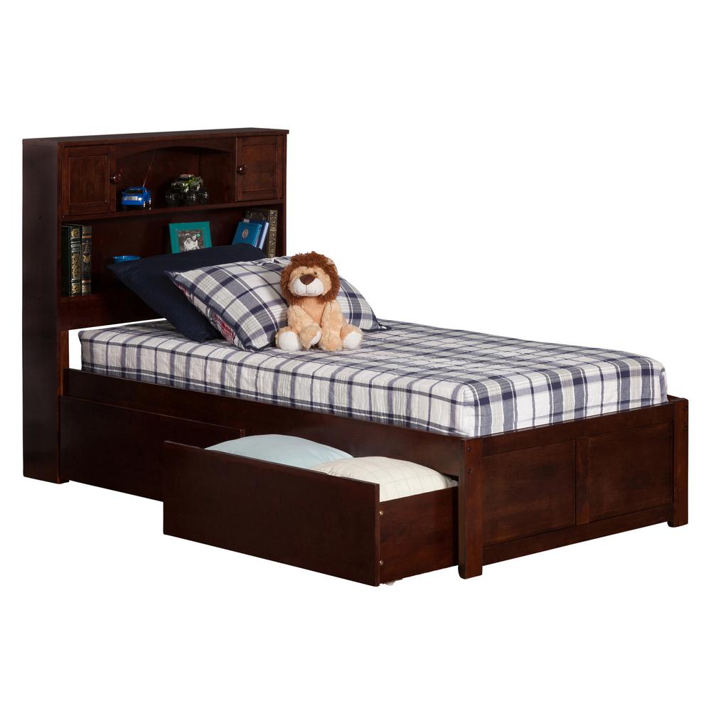 Atlantic Furniture Newport Walnut Twin Xl Platform Bed With Flat Newport Walnut Twin Xl Platform Bed With Flat Panel Foot Board And 2 Urban Drawers