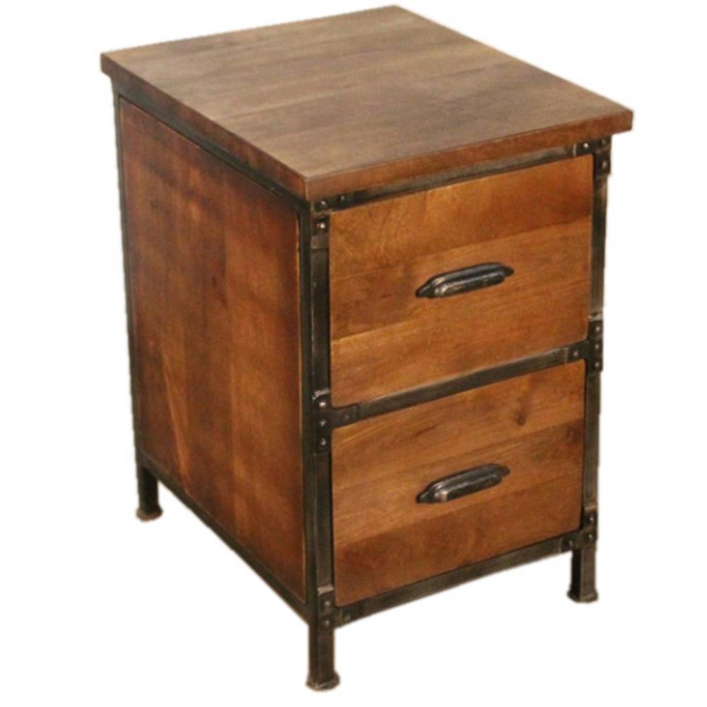 Unbranded Rustic 2 Drawer Brown Filing Cabinet Bra47 The Home Depot