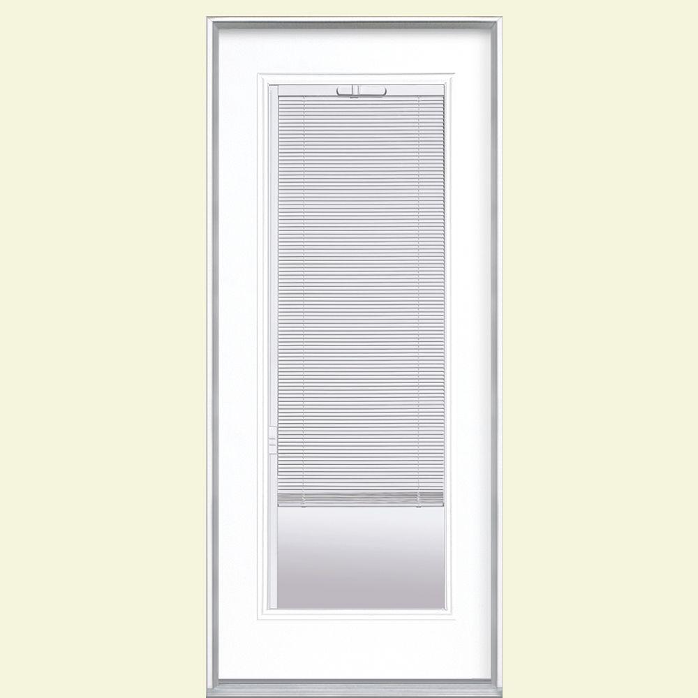Minimalist 32X80 Full Lite Exterior Door With Blinds for Simple Design
