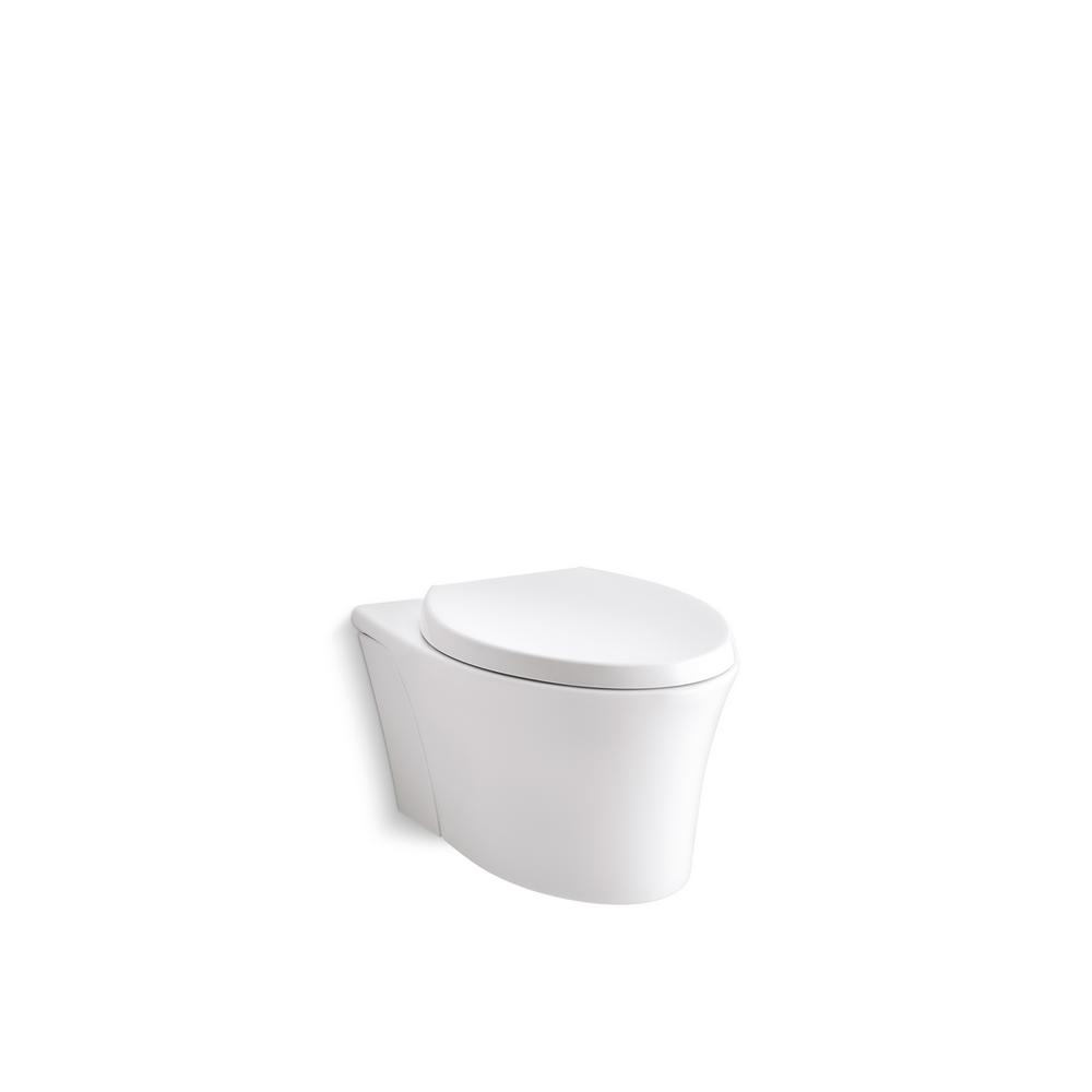 Kohler Veil Wall Hung 1 Piece Elongated Toilet White Seat Included K 6299 0 The Home Depot