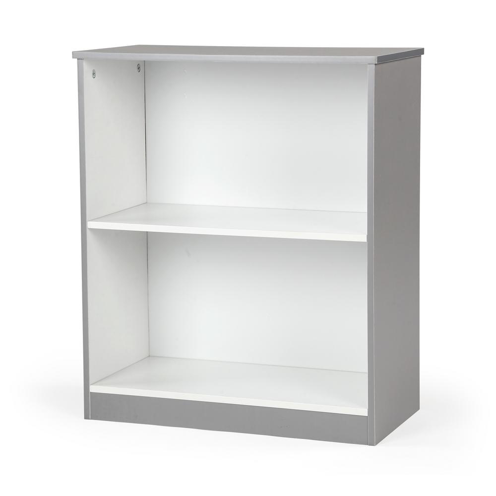 Grey And White 2 Shelf Bookcase Cl336 The Home Depot Grey And White 2 Shelf Bookcase