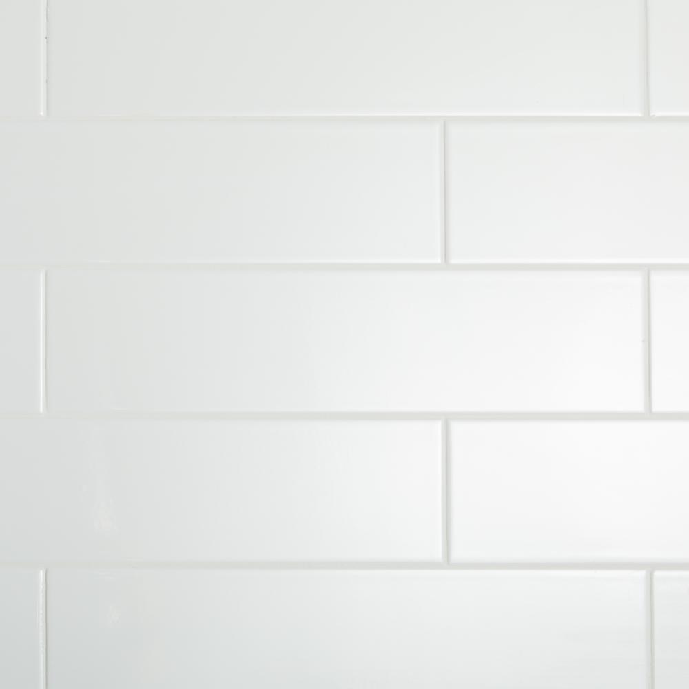Restore Bright White 4 in. x 16 in. Ceramic Subway Wall Tile (13.20 sq. ft. / Case)