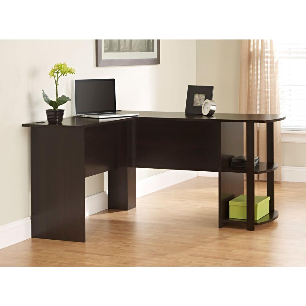 Ameriwood Home Quincy Espresso L Shaped Desk Hd88558 The Home Depot
