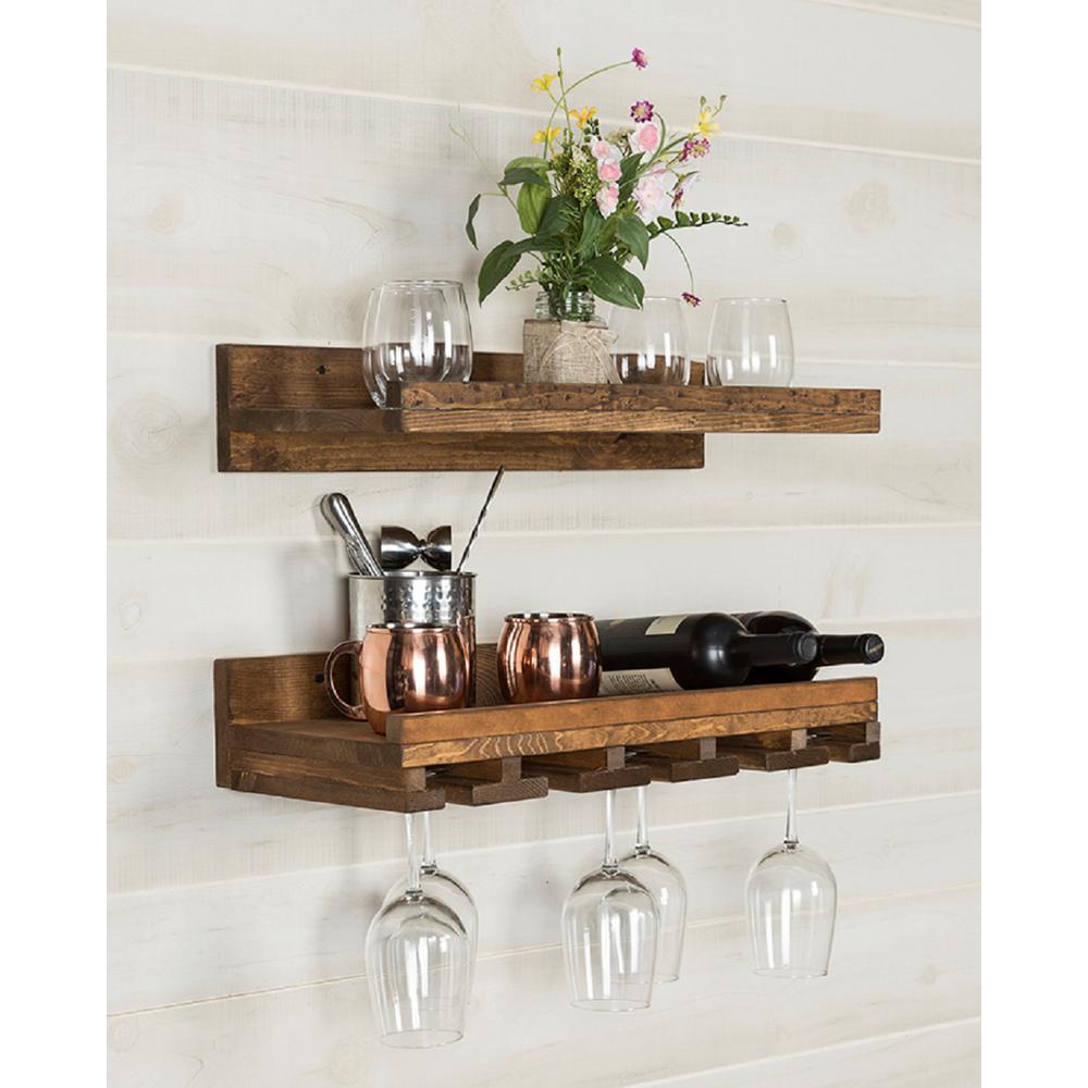 Wallscapes Shelf with Drawer 19 in. x 9.875 in. Floating Ebony Modern