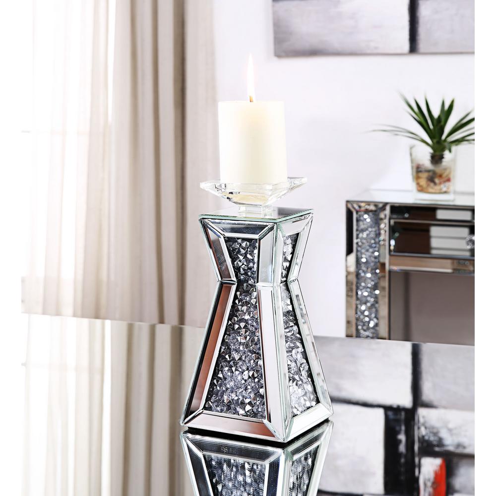 Nowles Mirrored And Faux Stones Accent Candleholder
