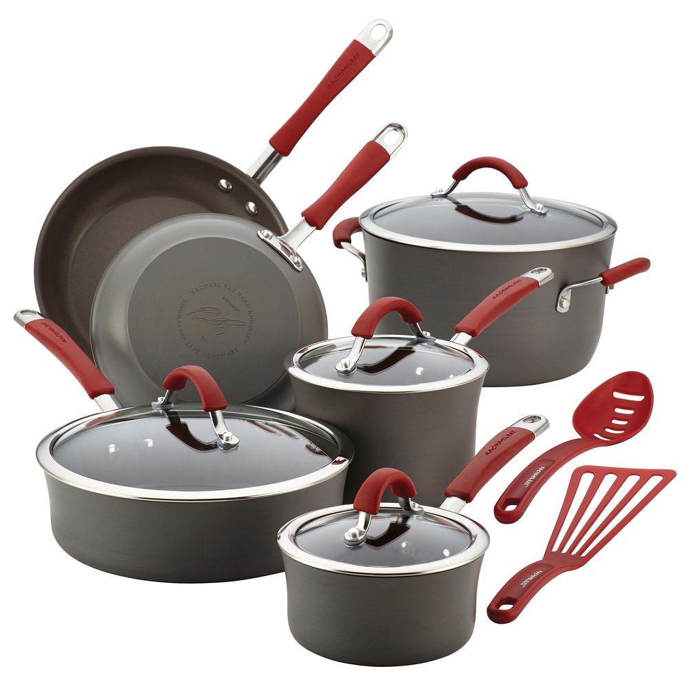 Rachael Ray Cucina 12-Piece Gray Cookware Set with Lids by Rachael Ray