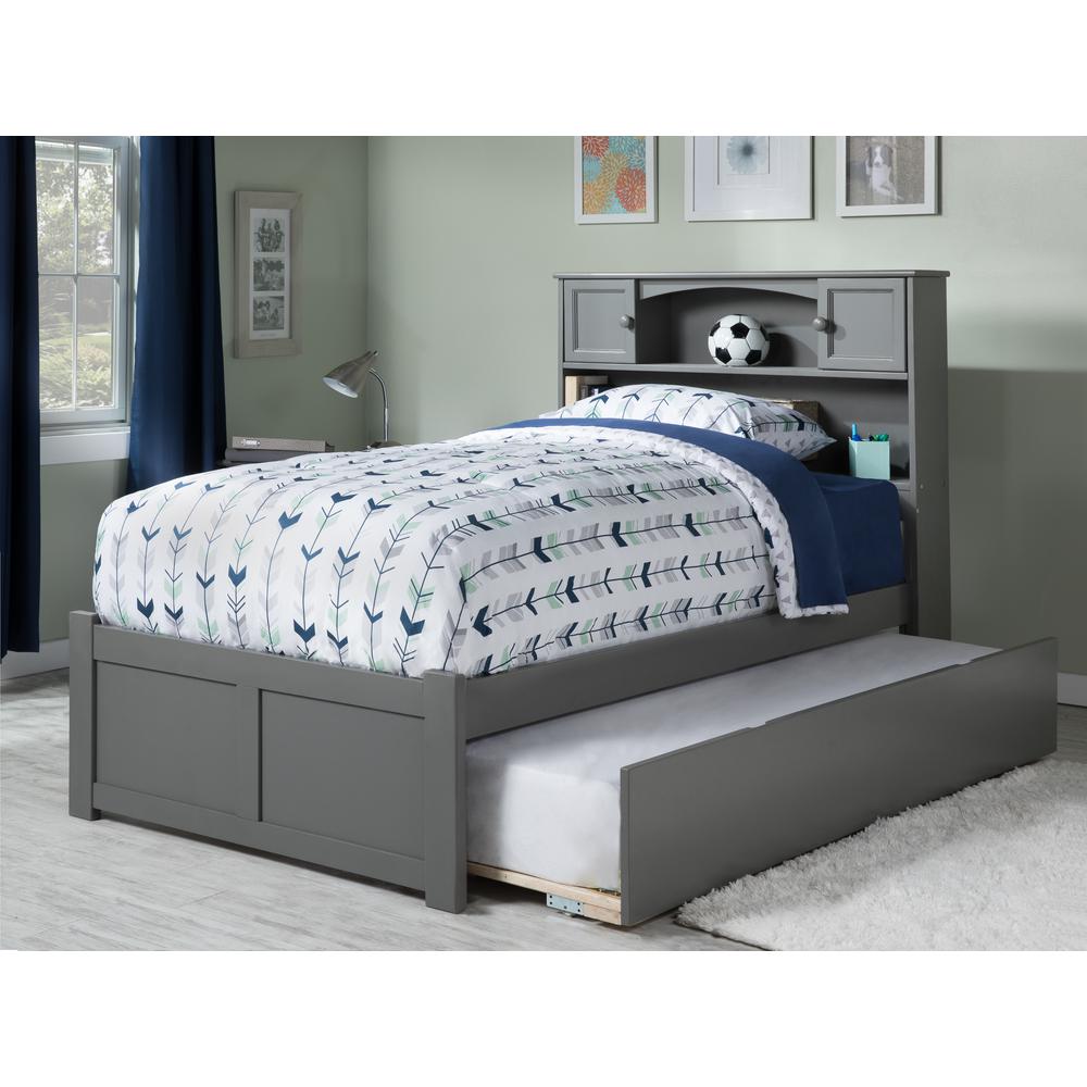 Atlantic Furniture Newport Grey Full Platform Bed With Flat Panel
