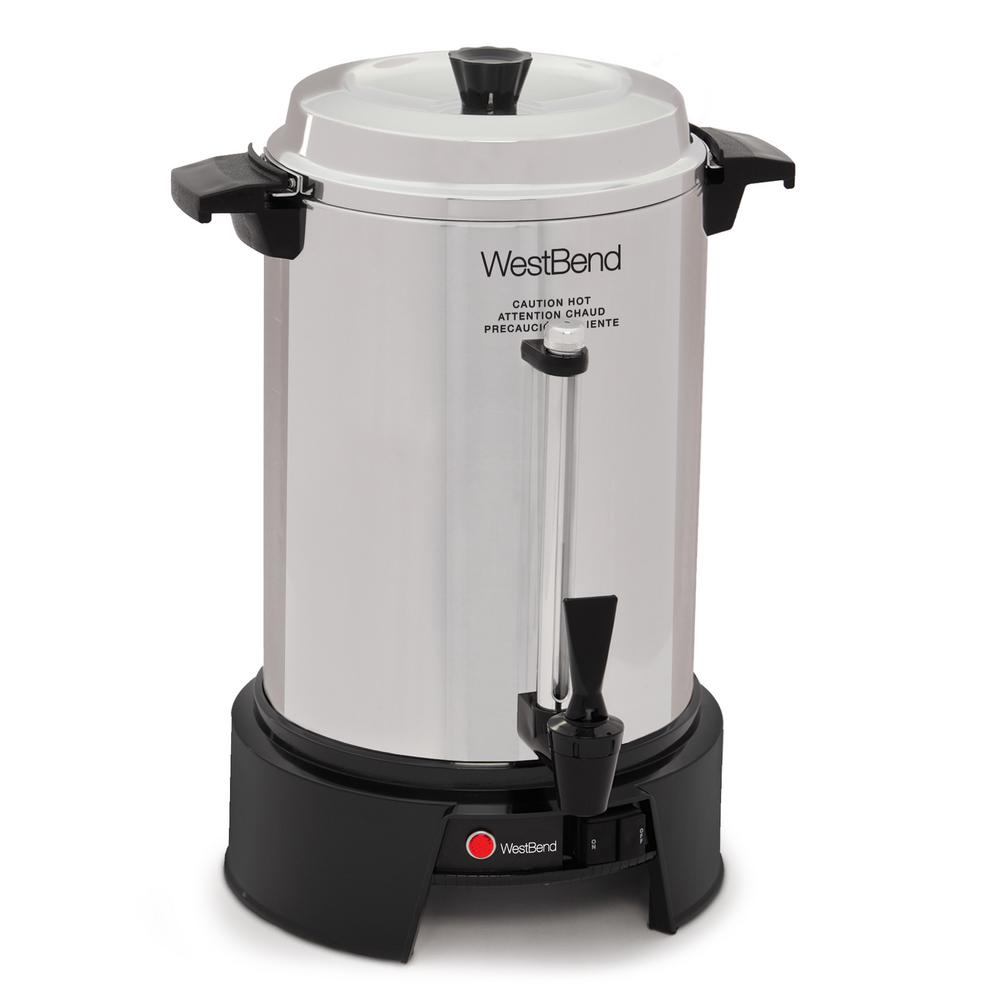 West Bend 55Cup Silver Aluminum with Quick Brewing Large Capacity