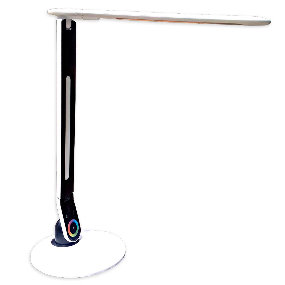 18 In Black Led Desk Lamp With Color, Color Changing Table Lamp