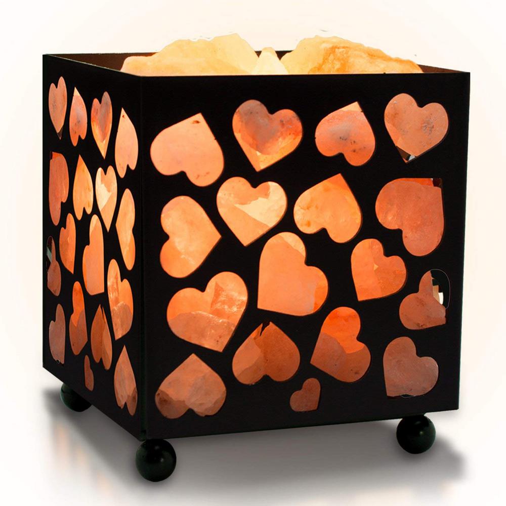 Himalayan Glow 4 in. Heart Salt Basket Lamp1352B The Home Depot