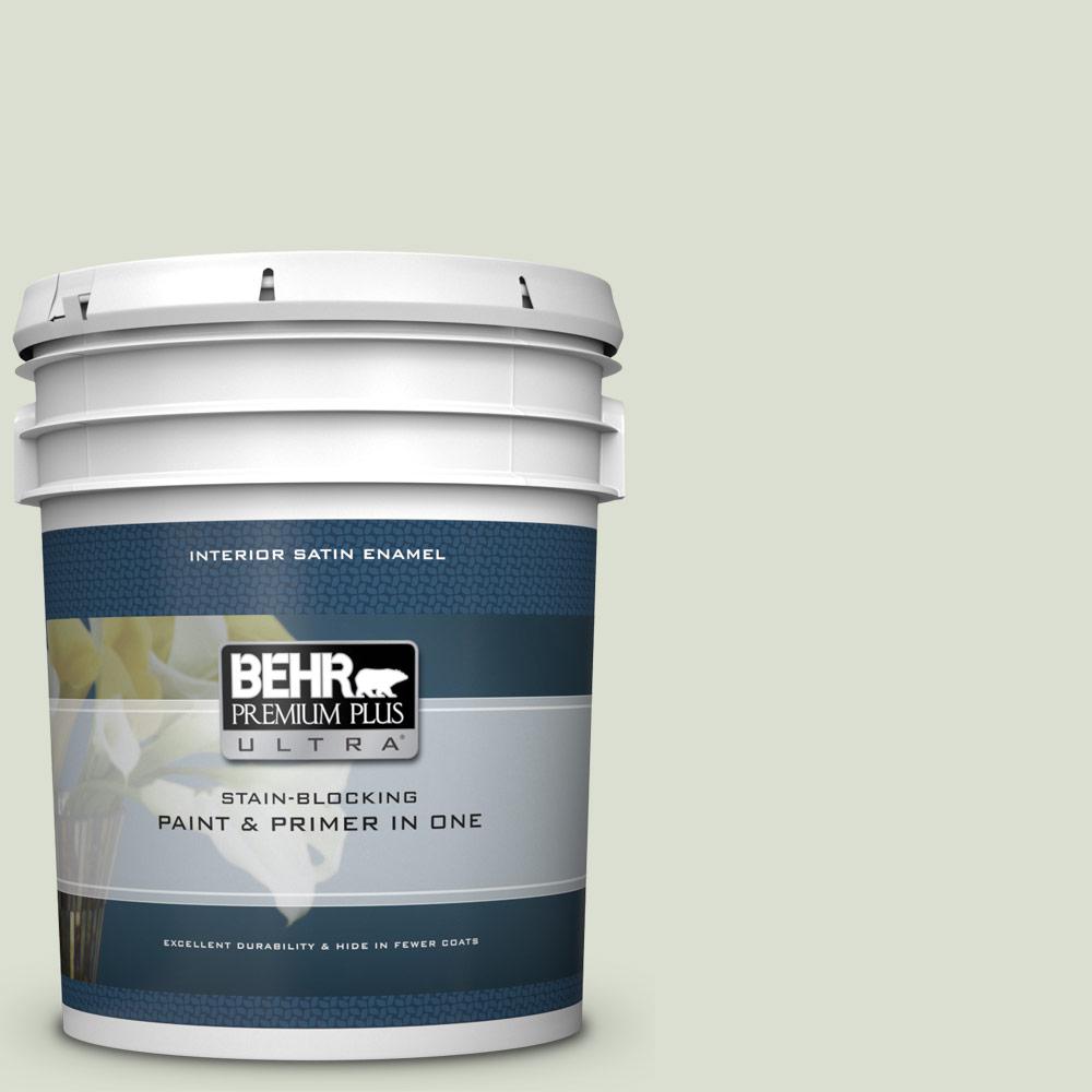 Behr Premium Plus Ultra 5 Gal Ppl 47 Sage Tint Satin Enamel