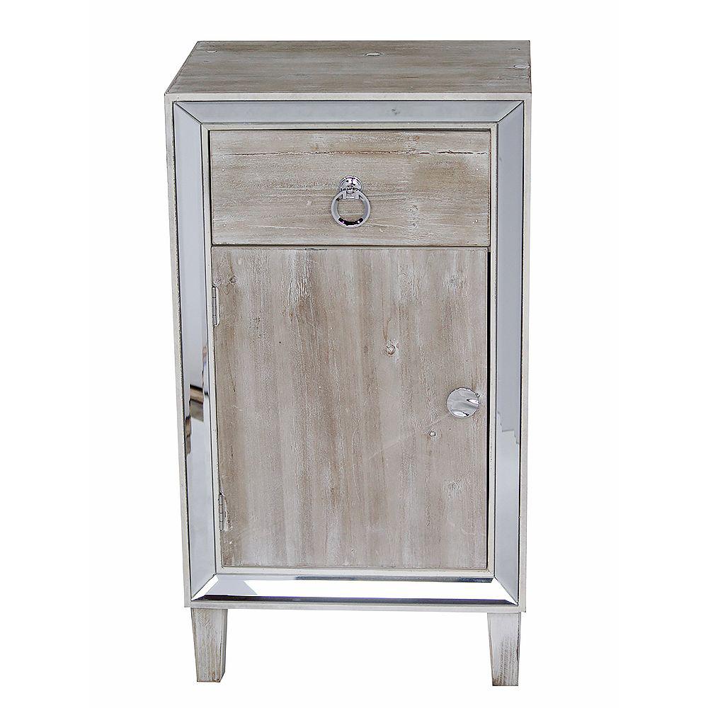 Unbranded Shelly White Washed With A Drawer And Door Wood Cabinet 319828 The Home Depot