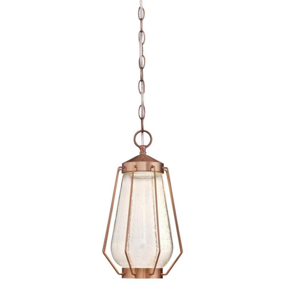 Westinghouse Corina Medium 1 Light Washed Copper Led Outdoor Pendant With Clear Seeded Glass