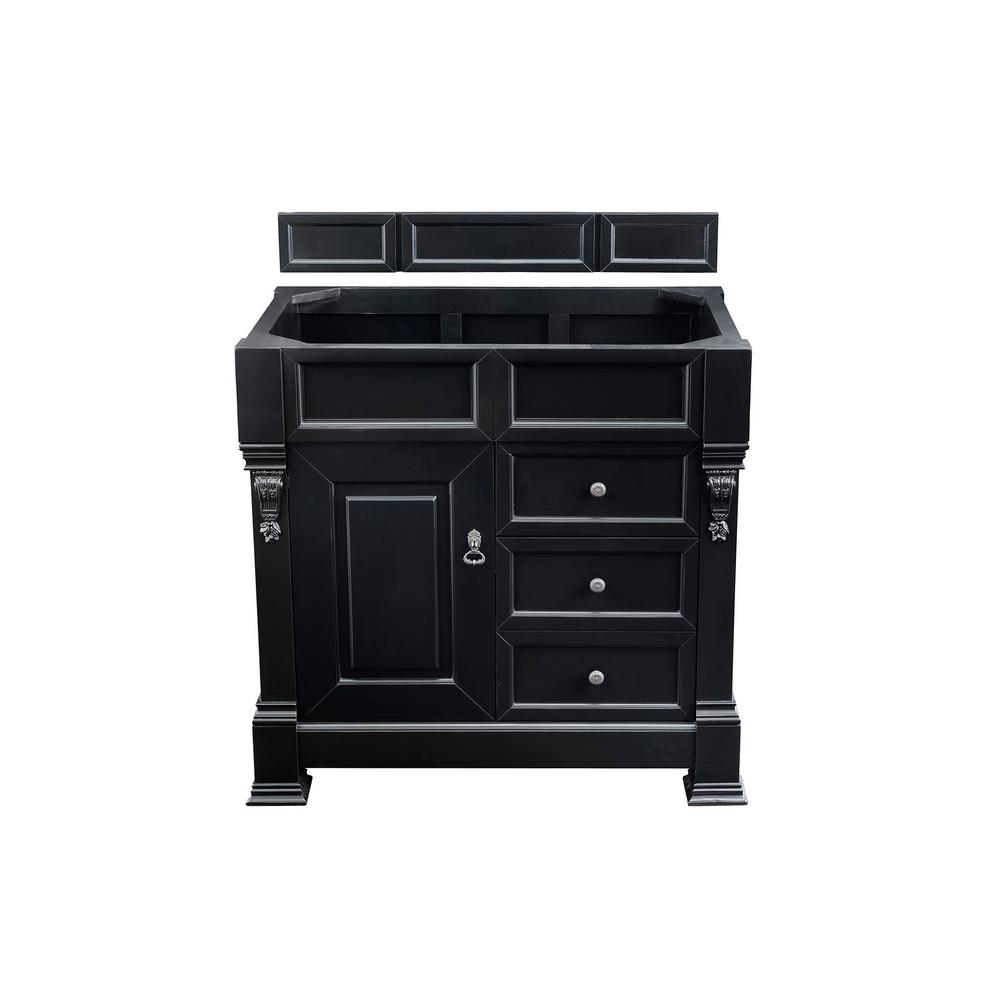 James Martin Vanities Brookfield 36 In W Bathroom Single Vanity Cabinet With Drawers In Antique Black 147 114 5536 The Home Depot