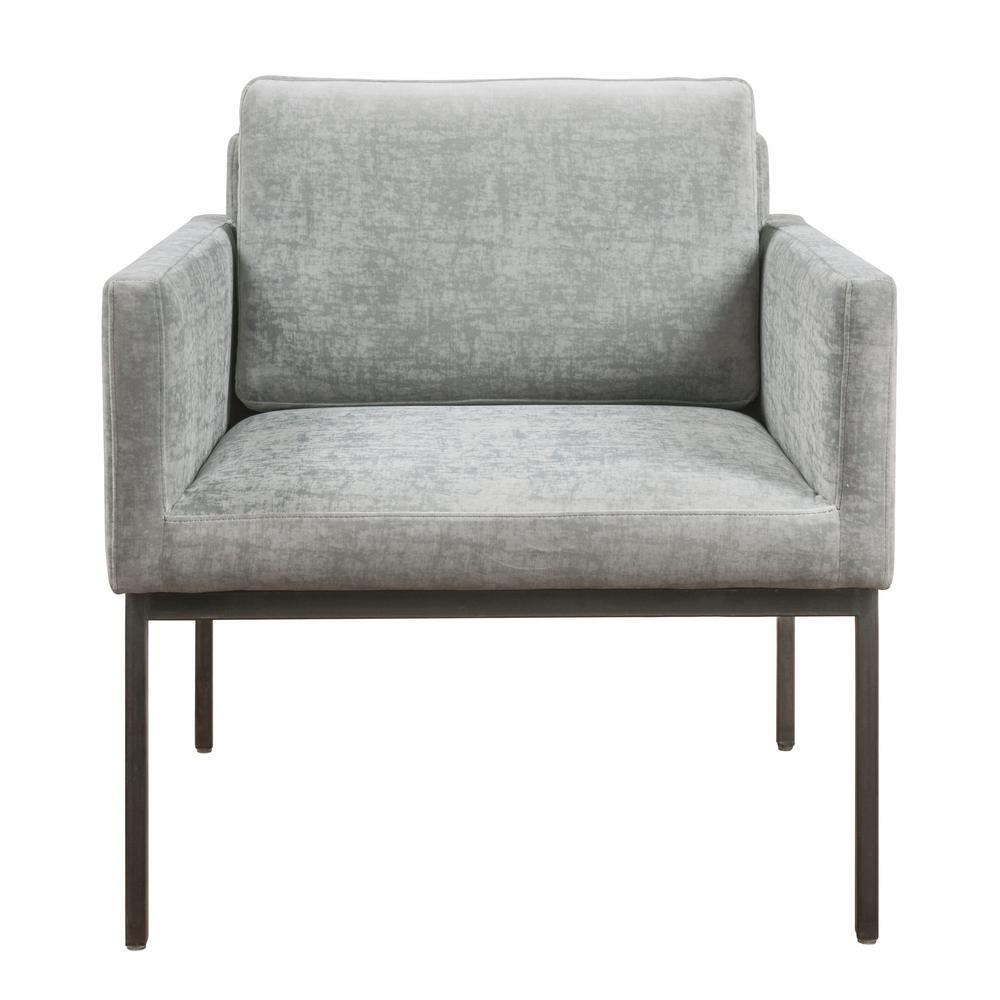 Tov Furniture Canton Grey Velvet Chair A191 The Home Depot Tov Furniture Canton Grey Velvet Chair