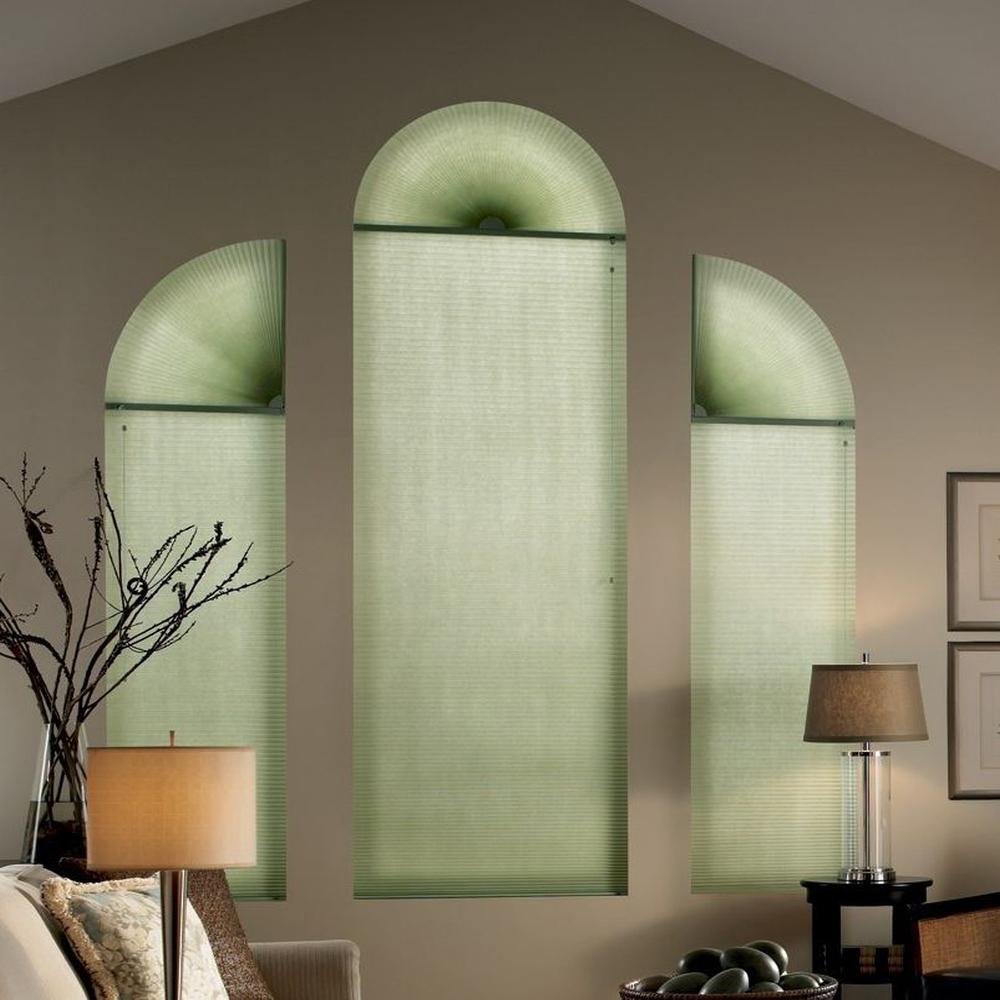 Bali Skylight Shades Arch Blinds The Home Depot Diamondcell Light Filtering Arch Cellular Shade