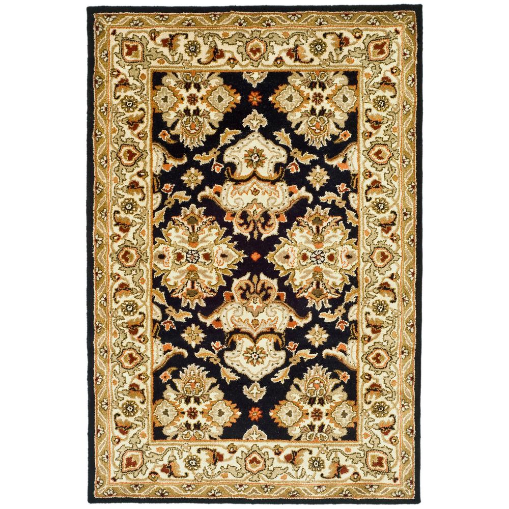 Safavieh Heritage Black/Ivory 5 ft. x 8 ft. Area RugHG817A5 The