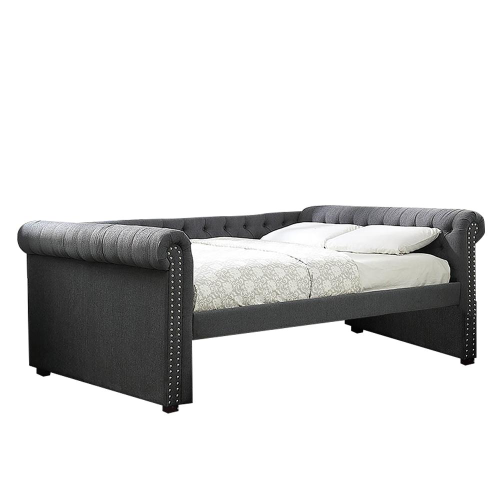 William's Home Furnishing Leanna in Gray Upholstered Queen Size Daybed ...