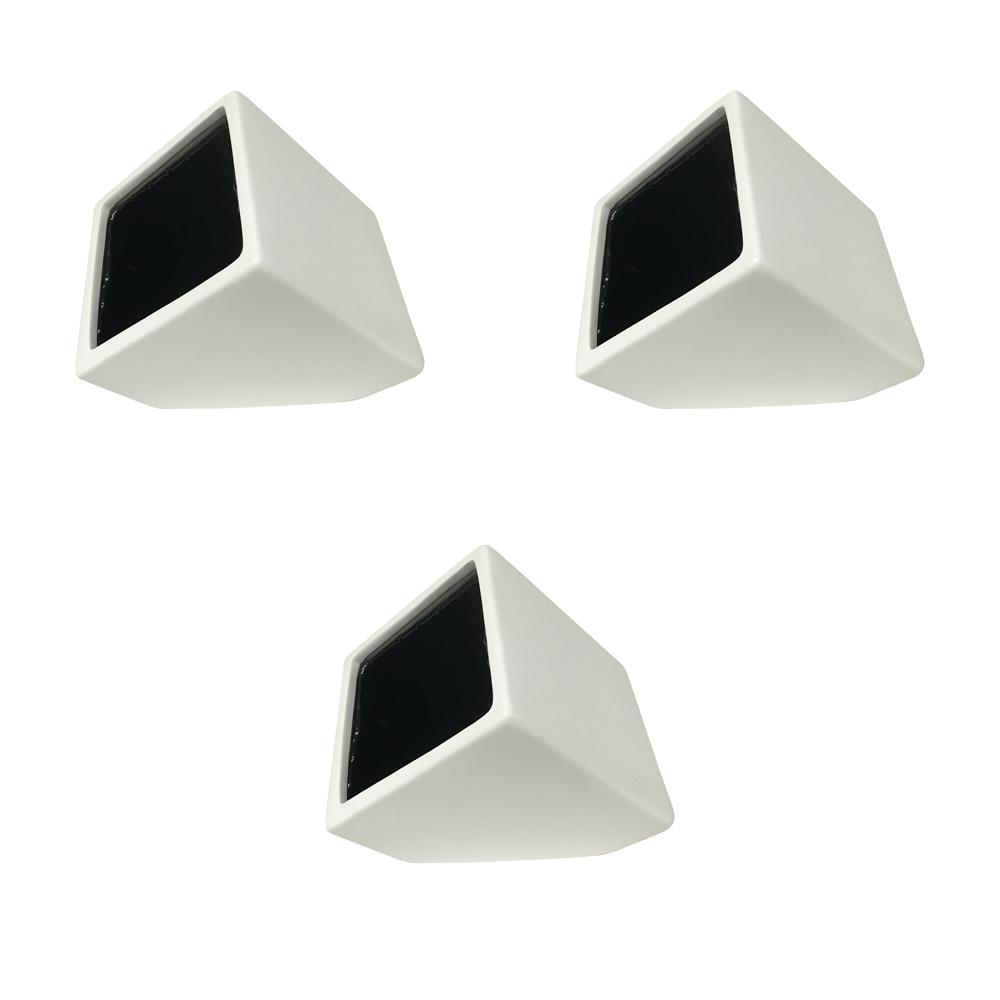 Arcadia Garden Products Cube 3 1 2 In X 4 Matte White Ceramic Wall Planter Piece