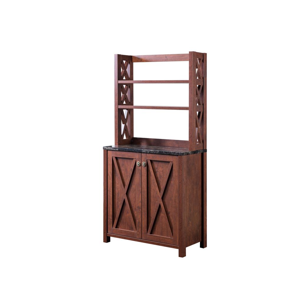 Furniture Of America Rubino Vintage Walnut Baker Rack With Double