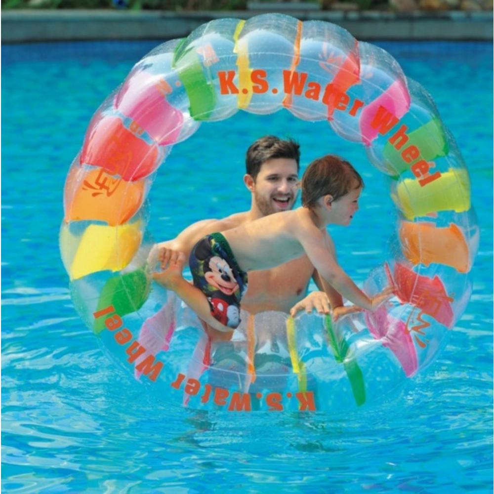 Pool Central 49 inch Multi-Colored Inflatable Kid-Ster Water Wheel Pool Float by Pool Central