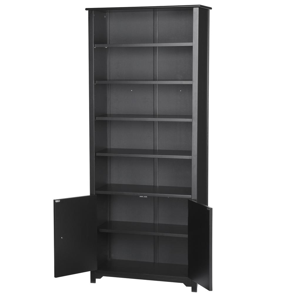 Home Decorators Collection 72 In Black Wood 7 Shelf Accent