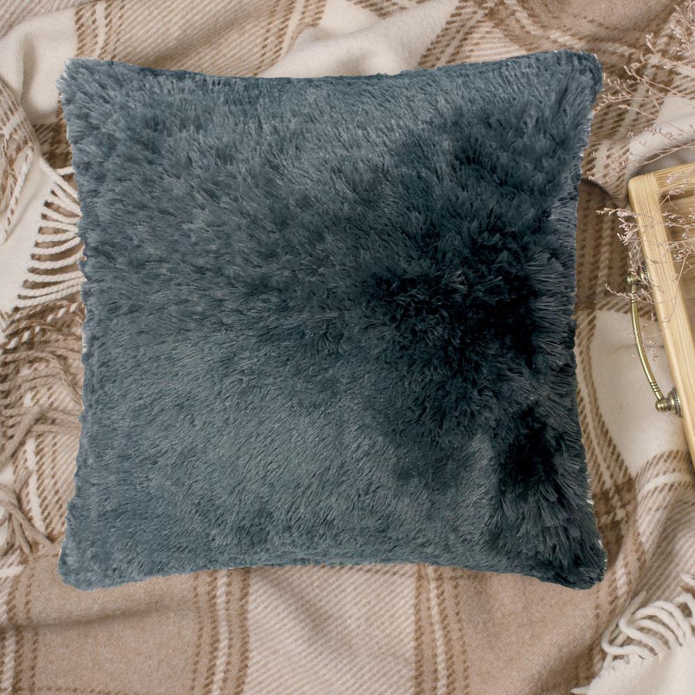 Furniture Of America Shaggy Dark Gray Decorative Pillow Set Of 2