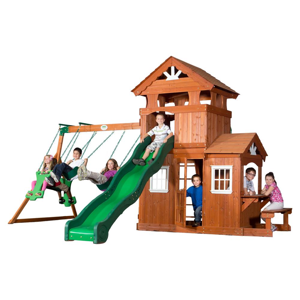 backyard discovery parkway all cedar wood playset swing set