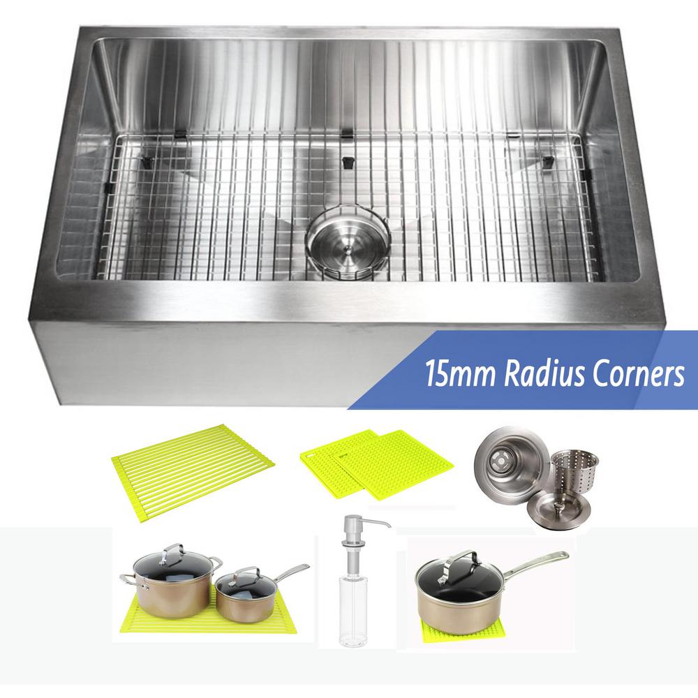Emoderndecor Farmhouse A Kitchen Sinks The 33 In X 21 10 16 Gauge Stainless Steel