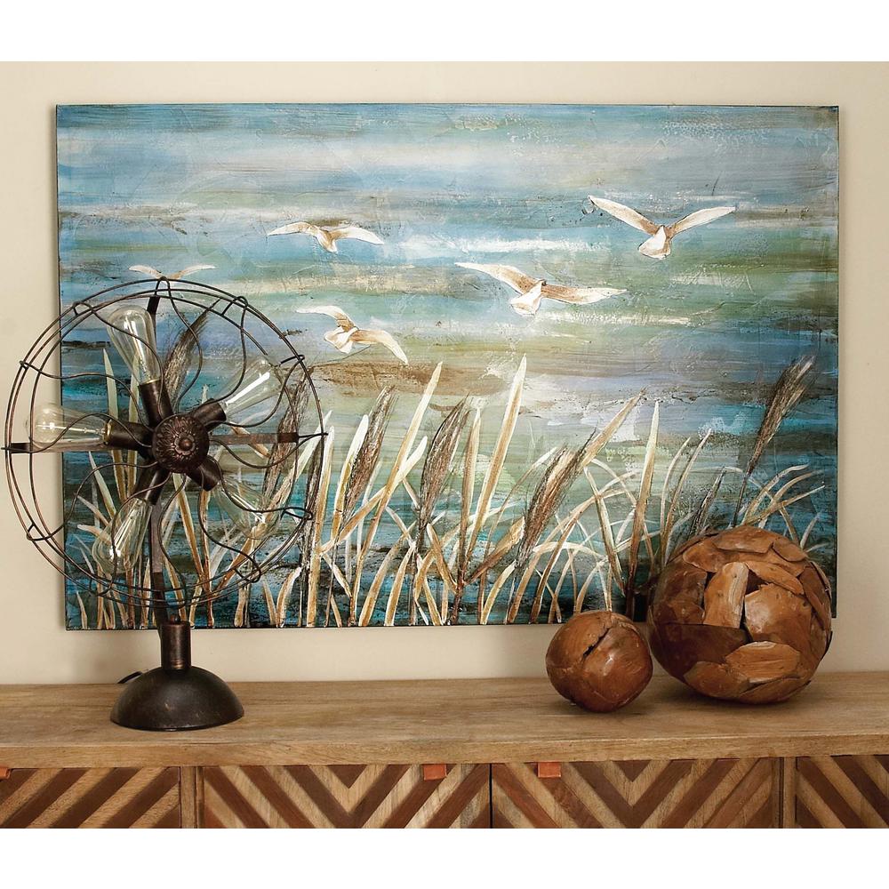 32 in. x 47 in. "Riverside In Flight" Canvas Art38506 The Home Depot