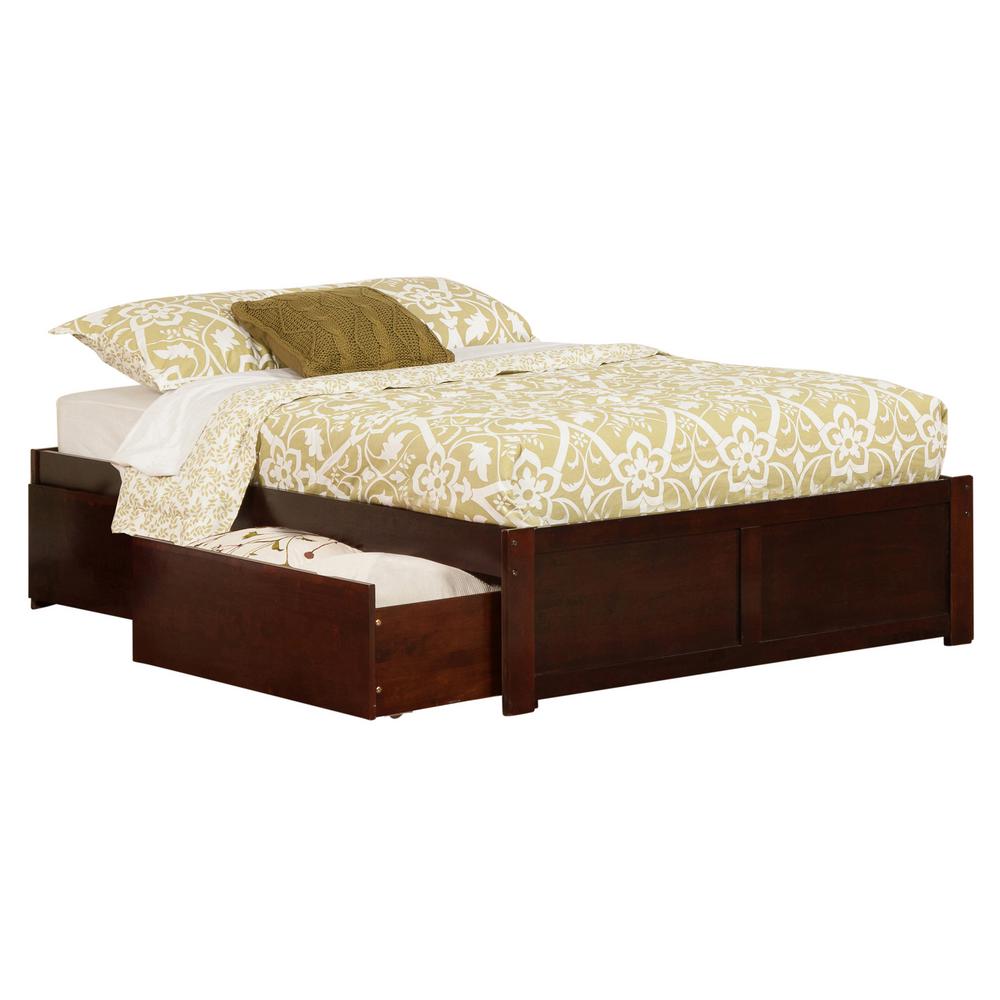 Atlantic Furniture Concord Walnut Full Platform Bed With Flat Panel Atlantic Furniture Concord Walnut Full Platform Bed With Flat Panel Foot Board And 2 Urban