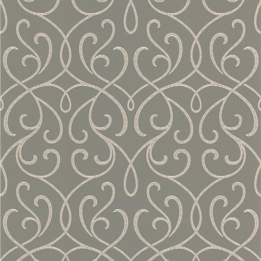 UPC 091212015548 product image for Wallpaper. 56 sq. ft. Alouette Grey Mod Swirl Wallpaper DL30447 | upcitemdb.com