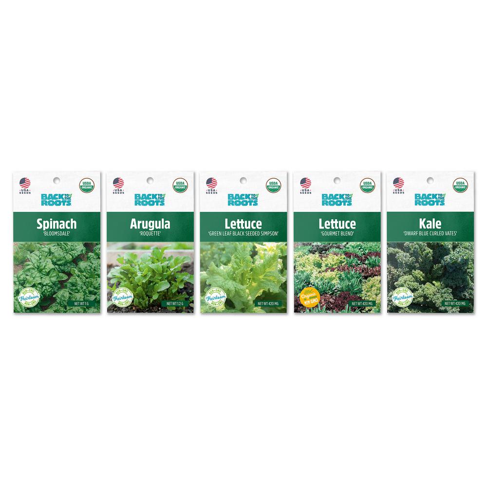 Back to the Roots Organic 5pk Leafy Greens Seeds Variety