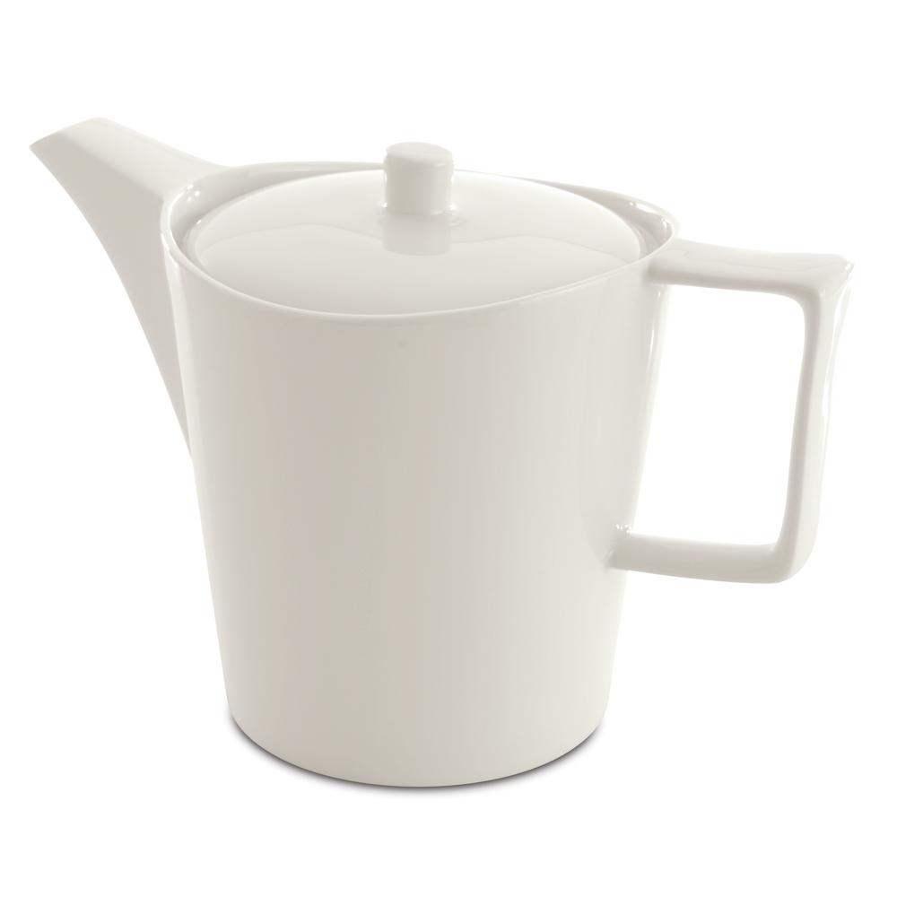 White Porcelain Tea Pot Durable Elegant Vintage Modern Home Dining