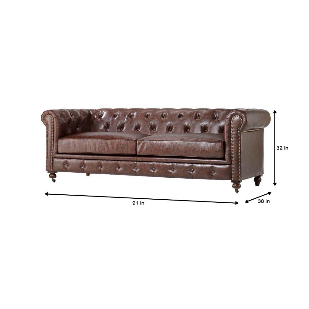 Home Decorators Collection Gordon Brown Leather Sofa 0849400760