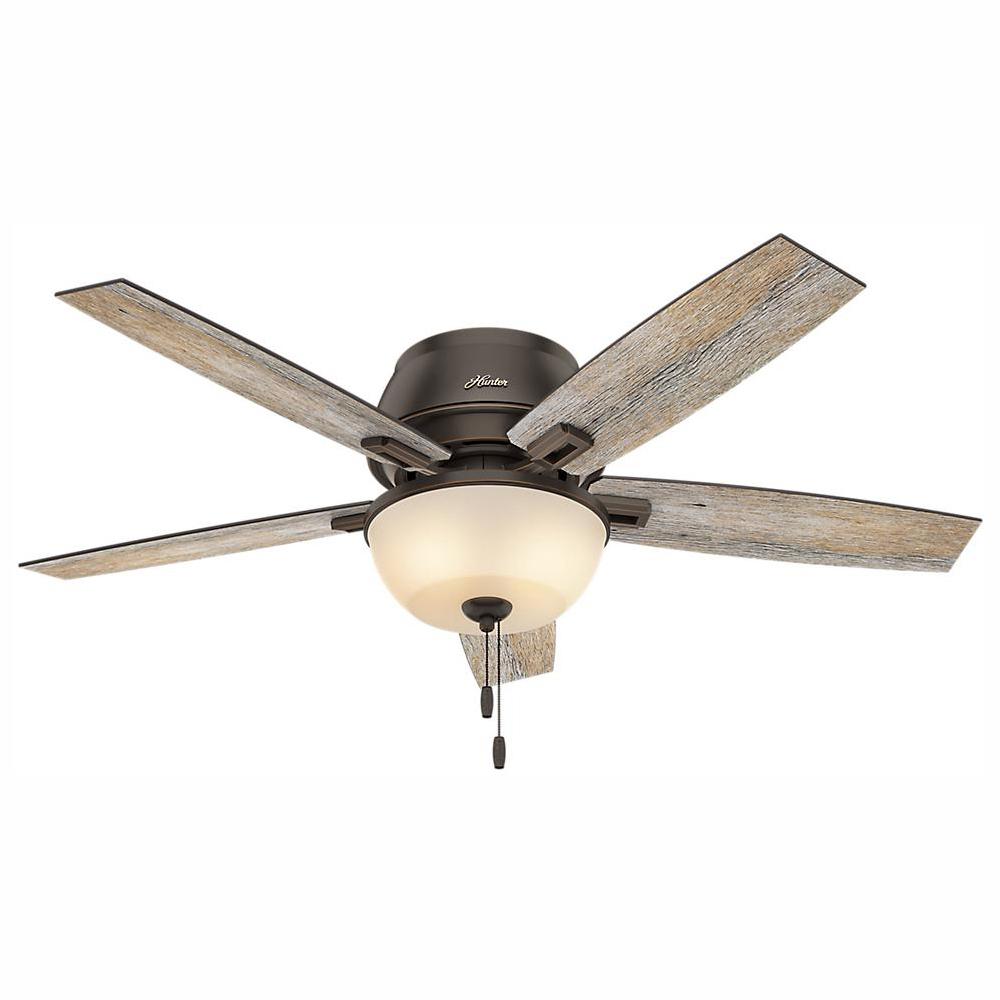 Hunter Donegan 52 In Led Low Profile Indoor Onyx Bengal Bronze Donegan 52 In Led Low Profile Indoor Onyx Bengal Bronze Ceiling Fan