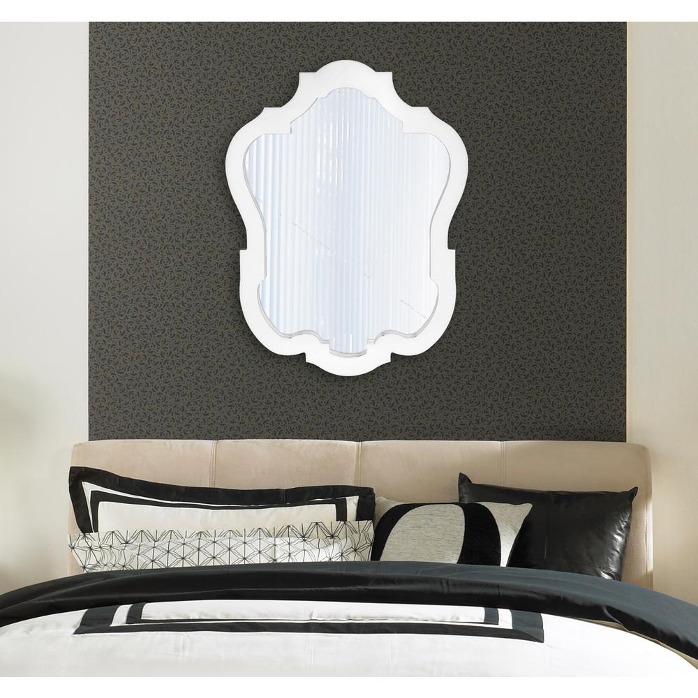 42 In X 32 Glossy White Classic Framed Mirror 92002 The Home Glossy White Classic Framed Mirror