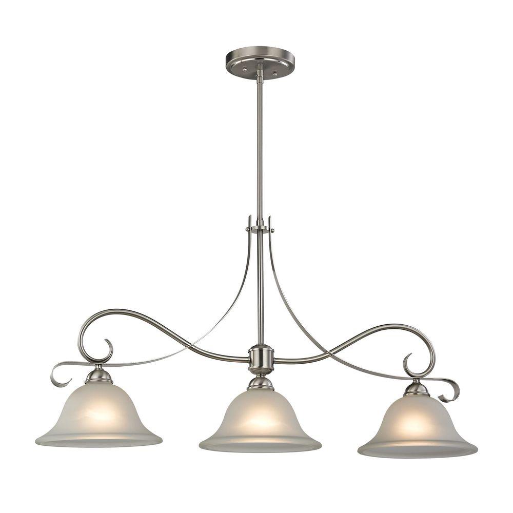 Titan Lighting Brighton 3Light Brushed Nickel Island LightTN60001