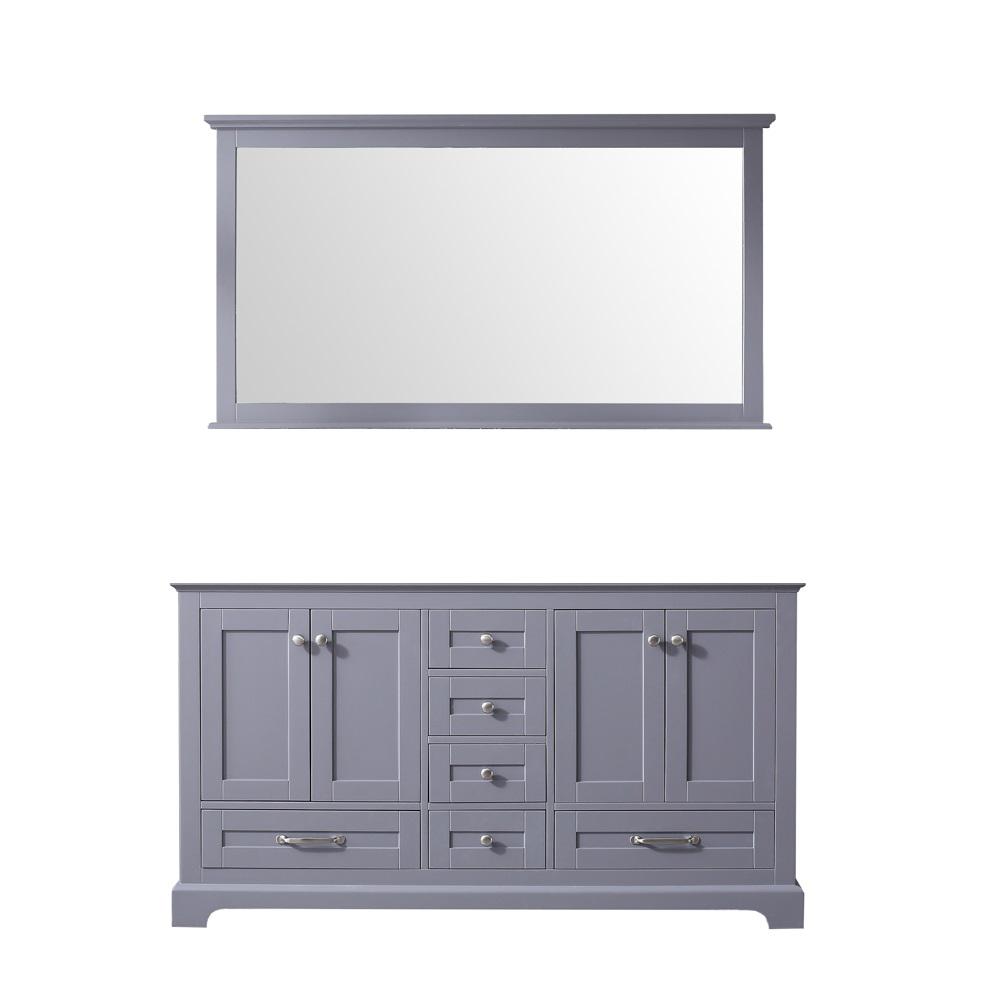 Lexora Dukes 60 In Double Bath Vanity Cabinet Only With Mirror Dark Grey