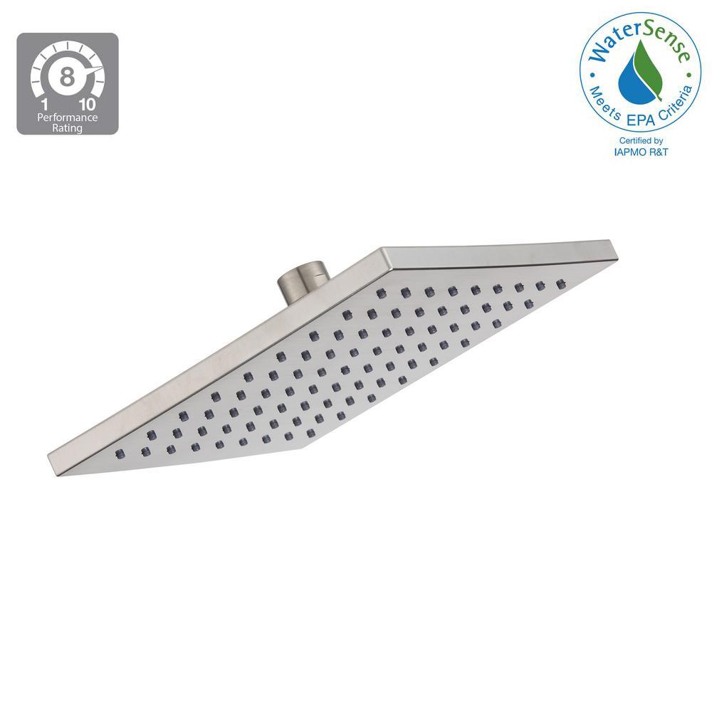 Glacier Bay Modern 1 Spray 8 In Square Raincan Fixed Showerhead Glacier Bay Modern 1 Spray 8 In Square Raincan Fixed Showerhead Brushed Nickel