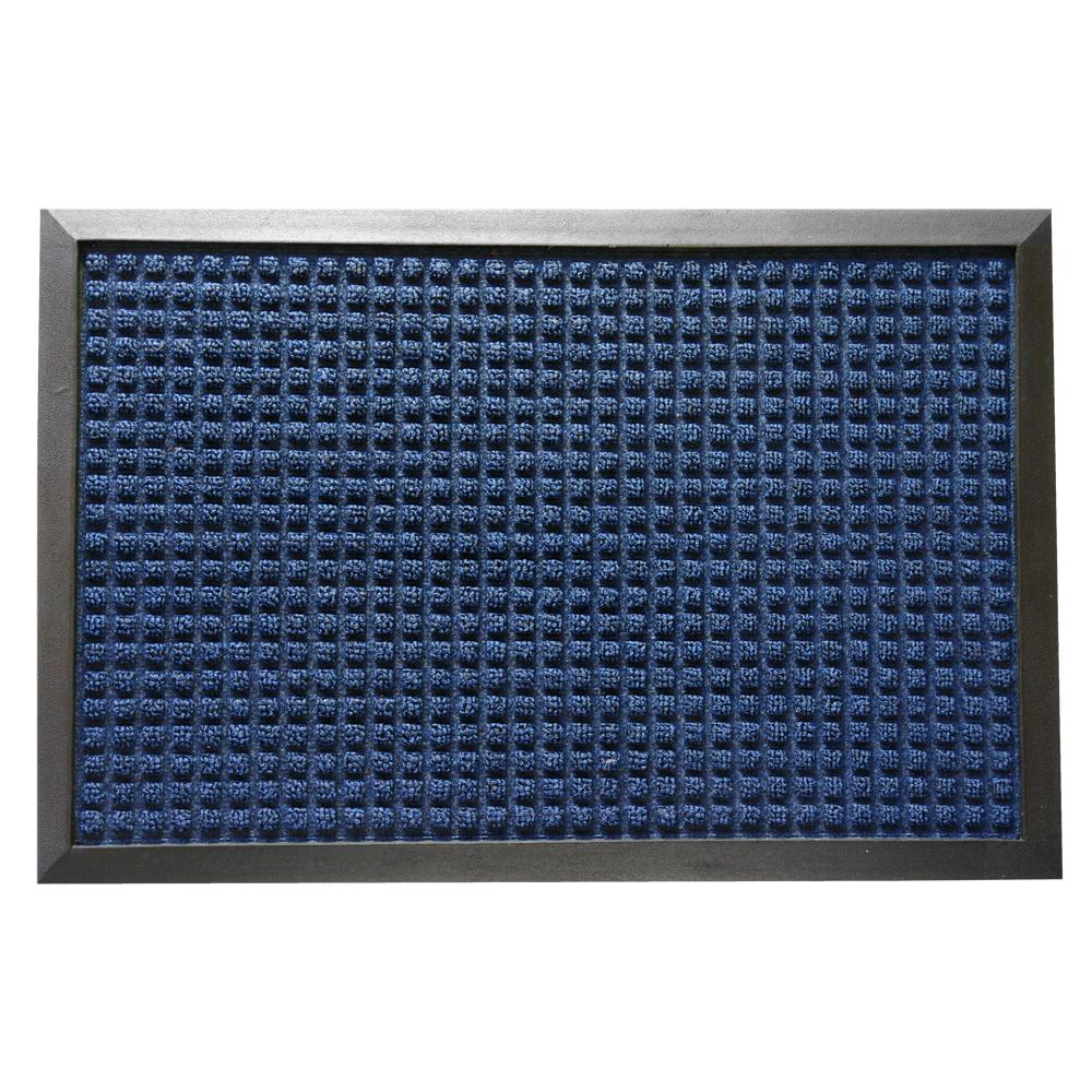 Rubber Cal Nottingham Blue 36 In X 60 In Rubber Backed Carpet