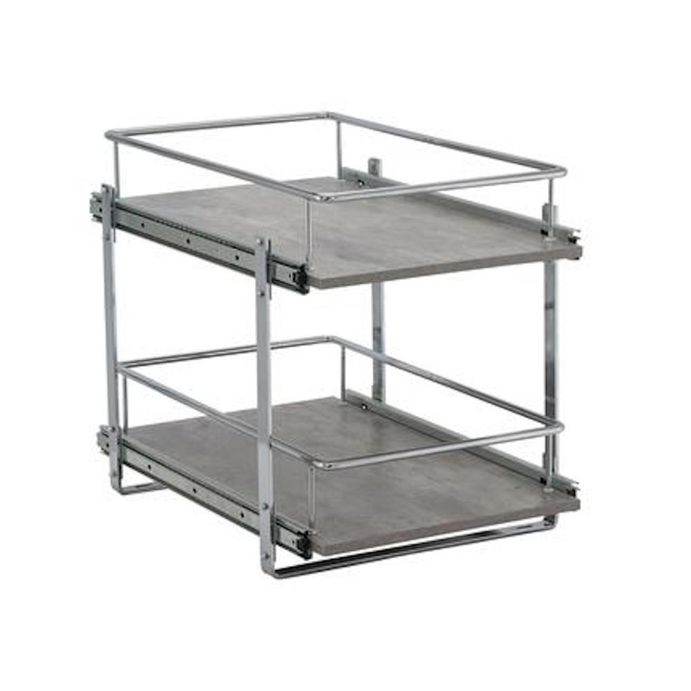 Household Essentials 14.5 in. Dual Slide Faux Concrete Organizer
